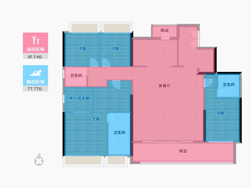 广东省-中山市-万科深业湾中新城-158.40-户型库-动静分区