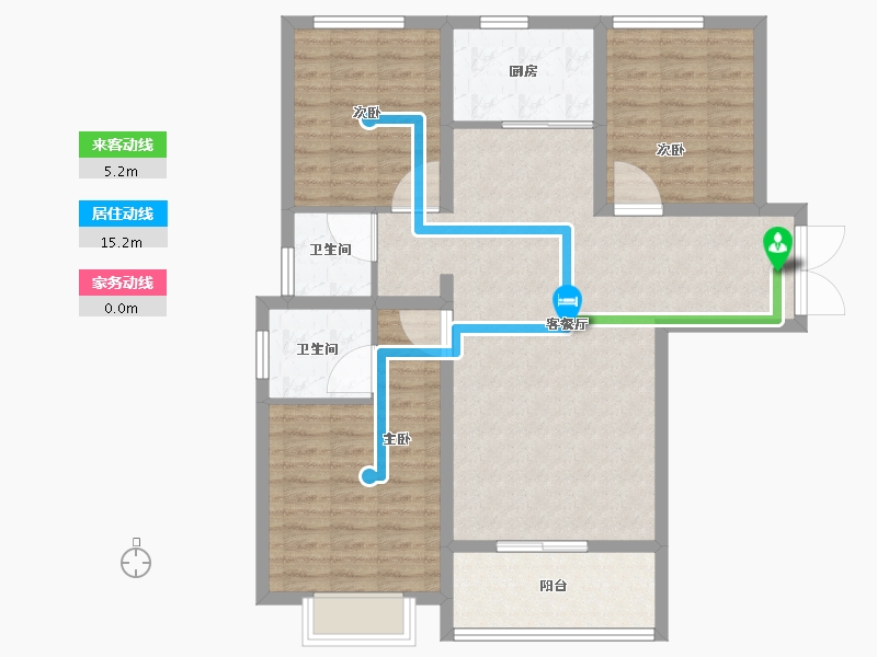 陕西省-宝鸡市-冠宇·锦和佳苑-98.41-户型库-动静线