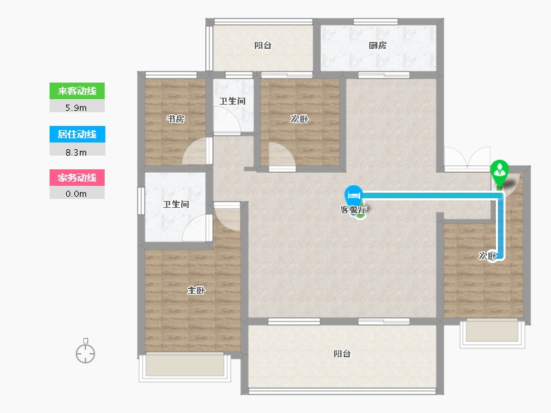 安徽省-宣城市-城建·彩金湖畔-133.60-户型库-动静线