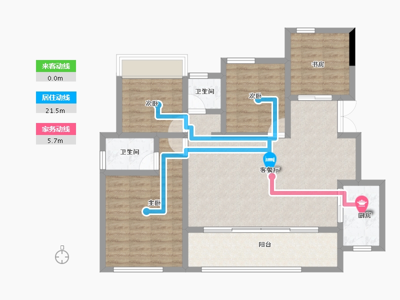 重庆-重庆市-巴南新鸥鹏巴川府-94.31-户型库-动静线