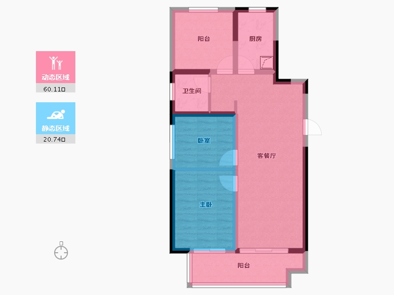 河南省-郑州市-高新·和锦莲序-71.64-户型库-动静分区