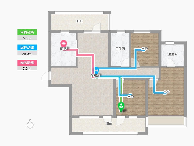 青海省-西宁市-中房·东方云舒-100.79-户型库-动静线