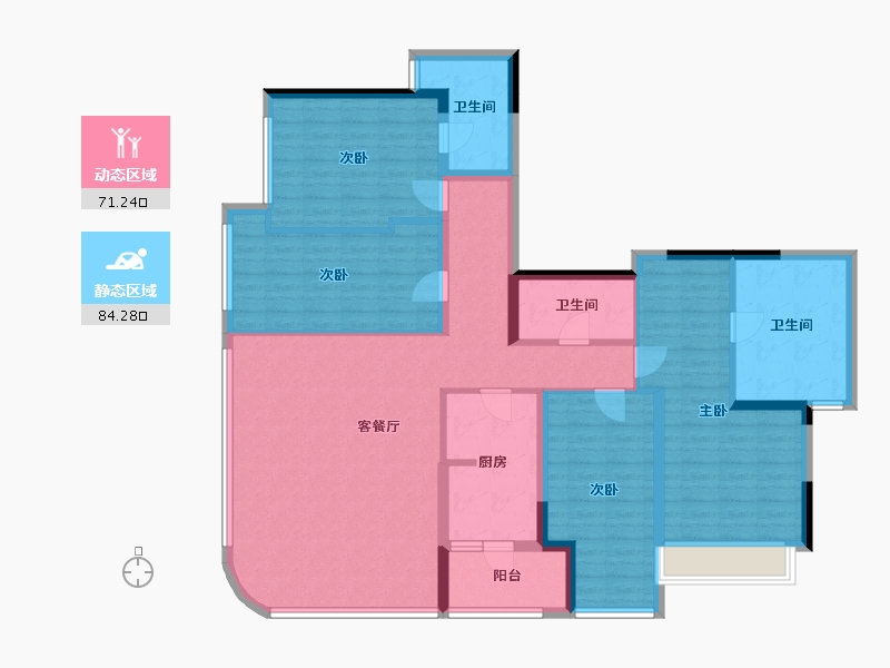 重庆-重庆市-香港置地启元-139.86-户型库-动静分区