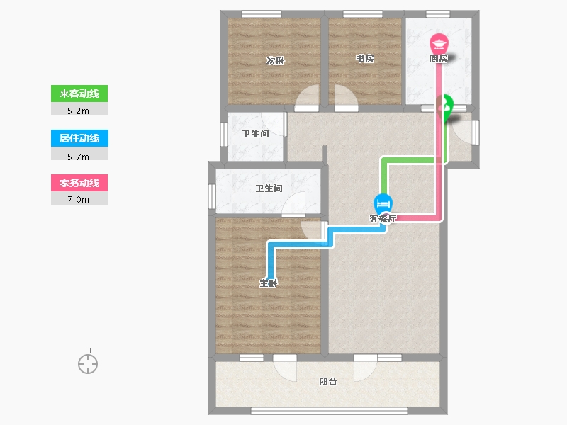 青海省-西宁市-中房·东方云舒-95.20-户型库-动静线