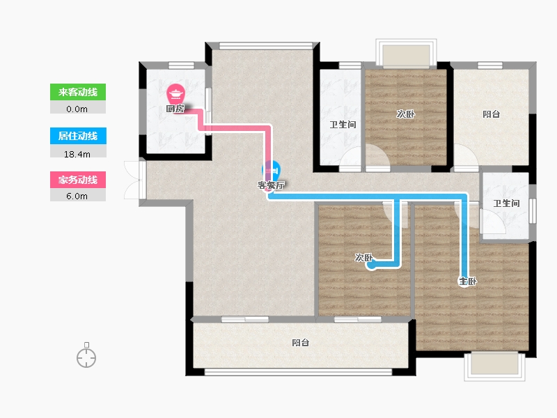 湖南省-长沙市-建工·象山国际-132.00-户型库-动静线