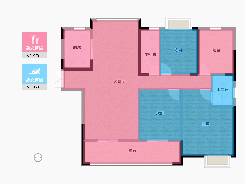 湖南省-长沙市-建工·象山国际-132.00-户型库-动静分区