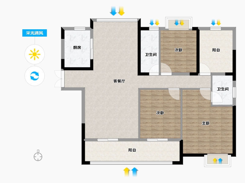 湖南省-长沙市-建工·象山国际-132.00-户型库-采光通风