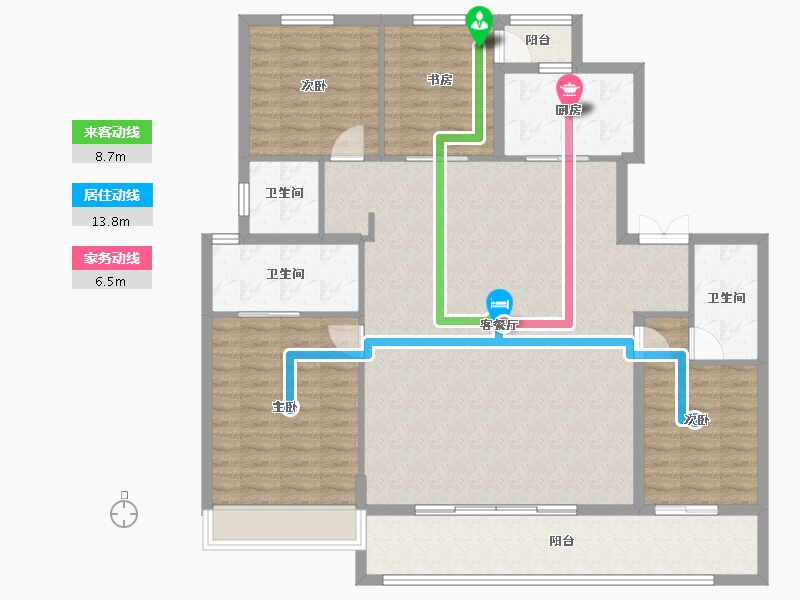 陕西省-西安市-华润置地港悦城-138.00-户型库-动静线