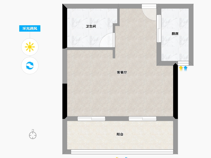 陕西省-宝鸡市-金泰·太白云境-44.98-户型库-采光通风