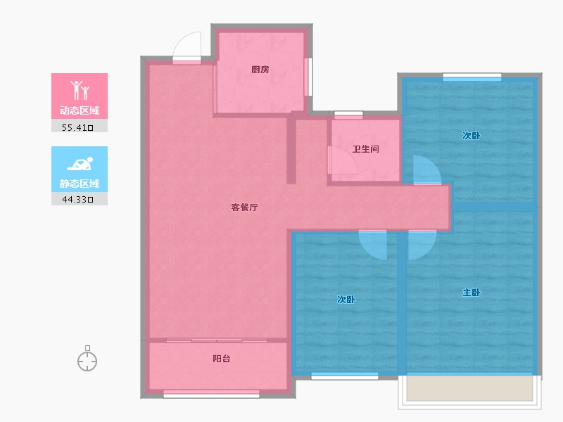 山东省-青岛市-水岸樾园-90.00-户型库-动静分区