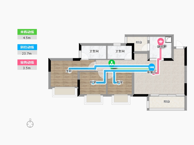 重庆-重庆市-中国铁建山语桃源-71.75-户型库-动静线