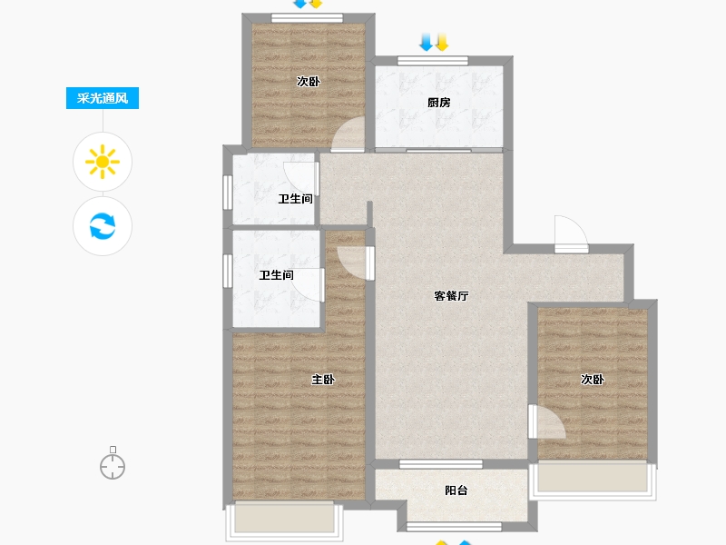 山东省-青岛市-森林公园-102.00-户型库-采光通风