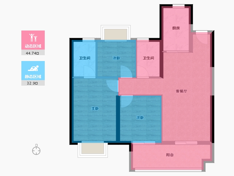 海南省-海口市-融创.美伦熙语-69.34-户型库-动静分区