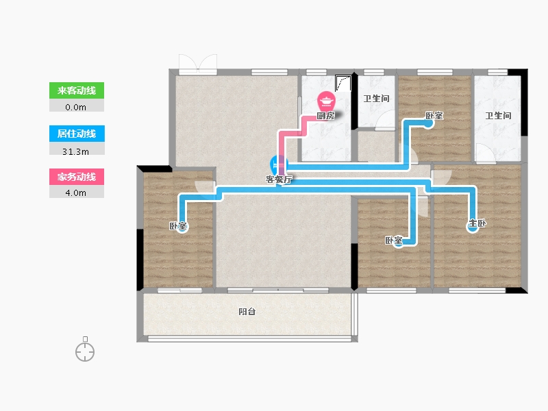 河南省-郑州市-高新·和锦莲序-128.48-户型库-动静线