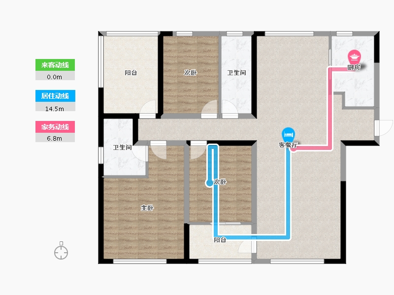 湖南省-长沙市-建工·象山国际-128.41-户型库-动静线