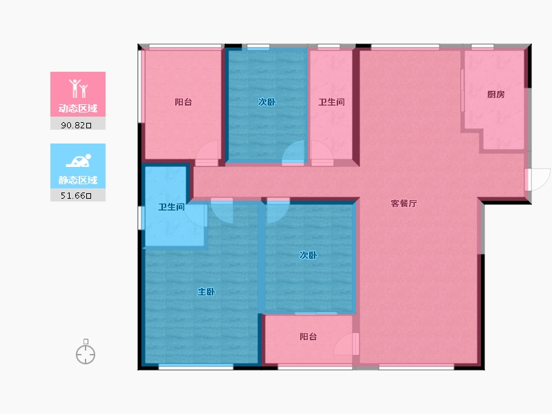 湖南省-长沙市-建工·象山国际-128.41-户型库-动静分区