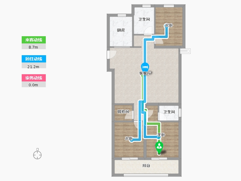 陕西省-西安市-华润置地港悦城-89.06-户型库-动静线