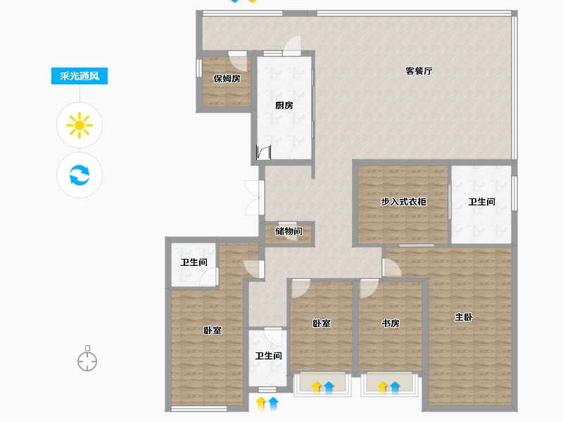 湖南省-长沙市-万科松湖天地-194.58-户型库-采光通风