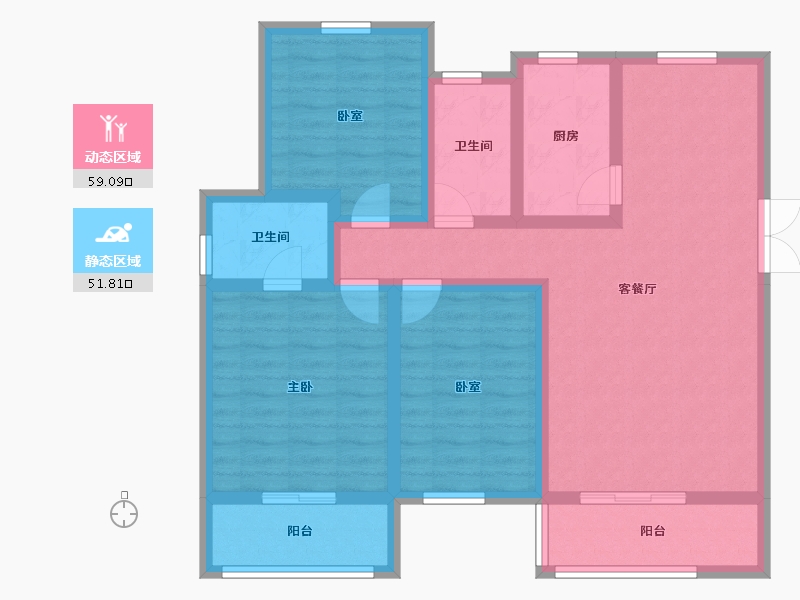 陕西省-西安市-景祥·君悦-97.99-户型库-动静分区