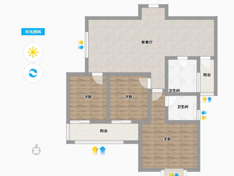 陕西省-西安市-景祥·君悦-91.78-户型库-采光通风