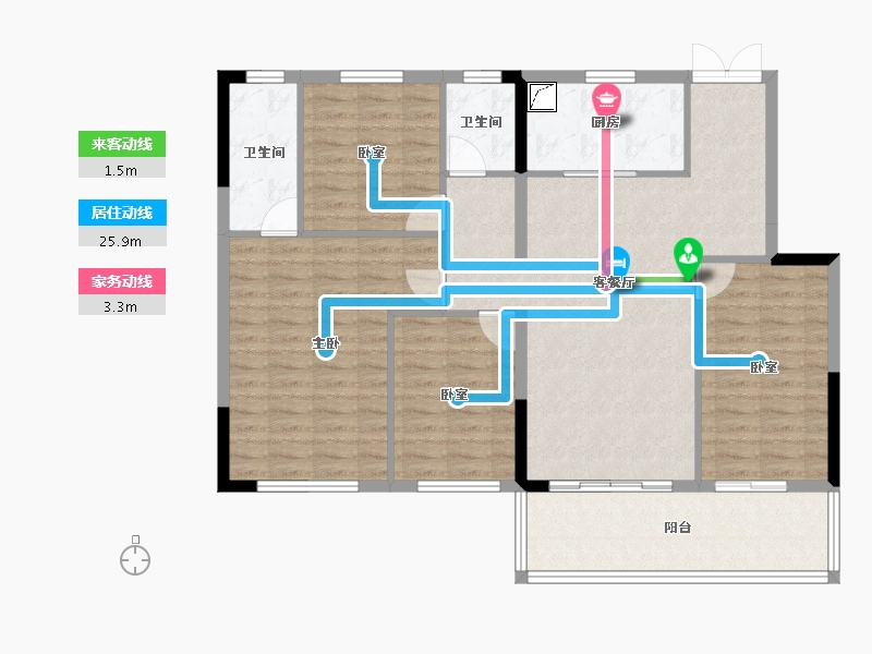 河南省-郑州市-高新·和锦莲序-112.51-户型库-动静线