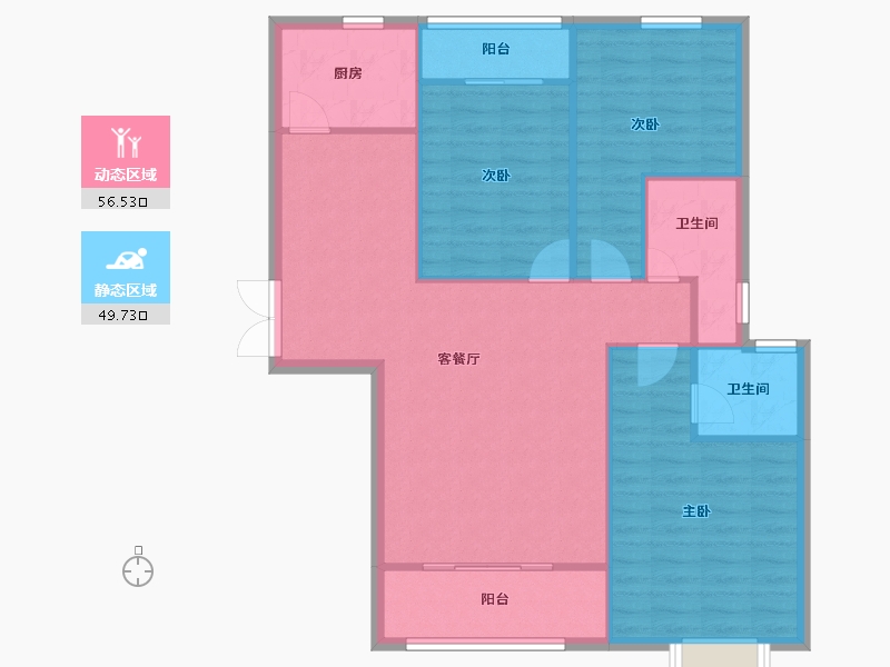 陕西省-西安市-景祥·君悦-97.35-户型库-动静分区