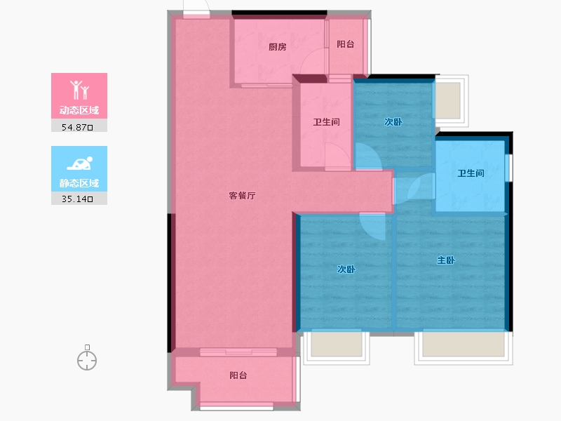 湖南省-湘潭市-美的莲城首府-82.00-户型库-动静分区