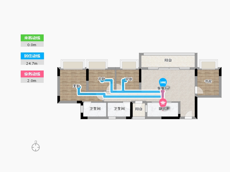 重庆-重庆市-电建清韵阶庭-81.04-户型库-动静线