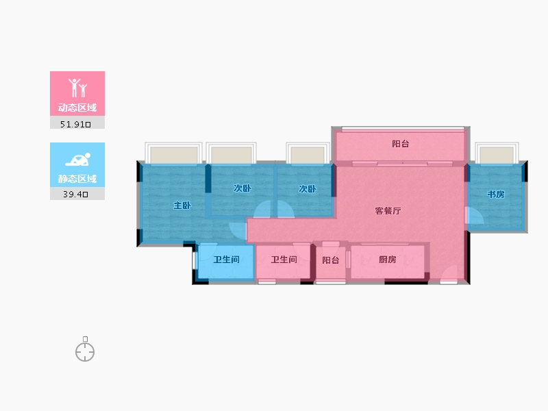 重庆-重庆市-电建清韵阶庭-81.04-户型库-动静分区