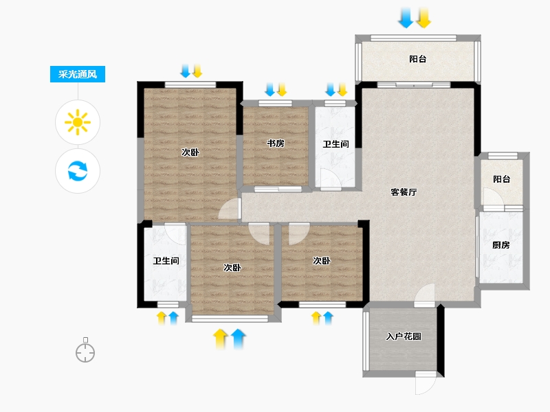 广西壮族自治区-崇左市-南兴盛世国际-123.00-户型库-采光通风