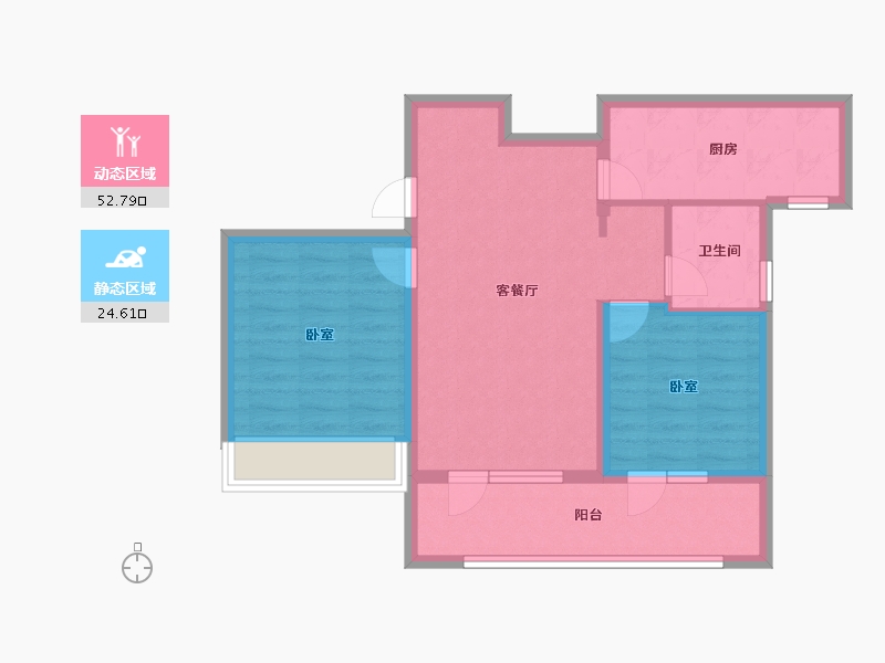 青海省-西宁市-中房·东方云舒-68.80-户型库-动静分区