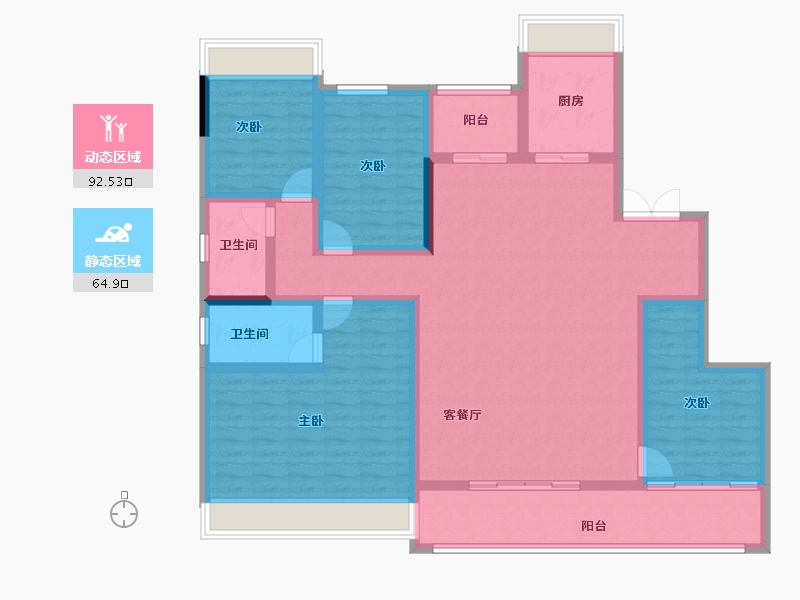 湖南省-长沙市-建发玖洲和玺-141.51-户型库-动静分区