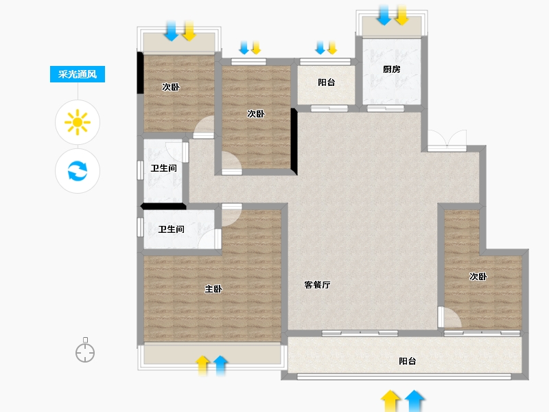 湖南省-长沙市-建发玖洲和玺-141.51-户型库-采光通风