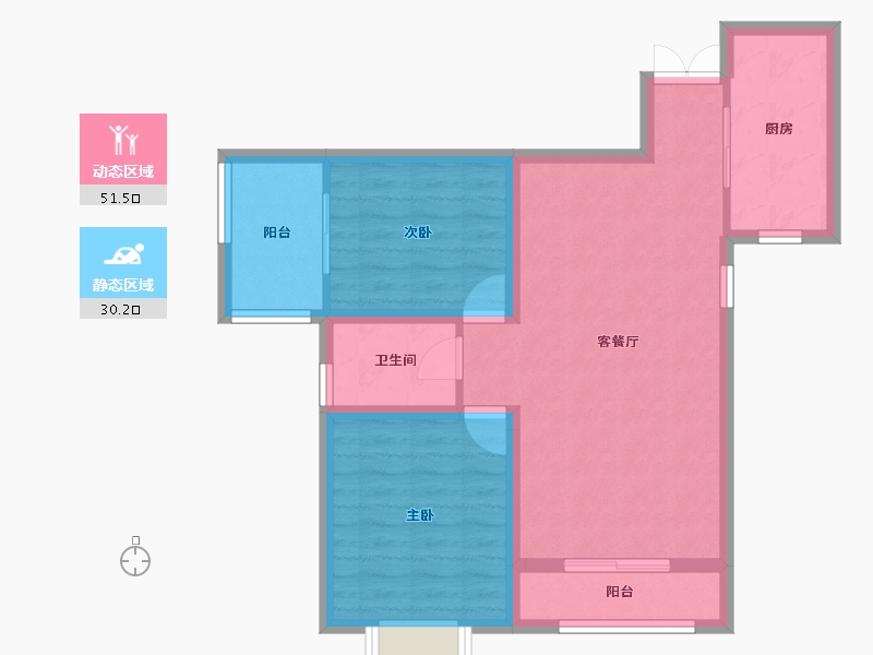 陕西省-西安市-景祥·君悦-72.97-户型库-动静分区