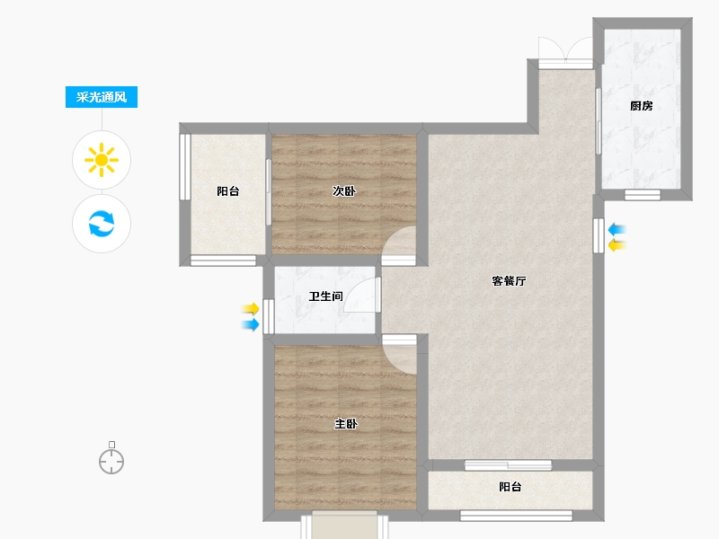 陕西省-西安市-景祥·君悦-72.97-户型库-采光通风