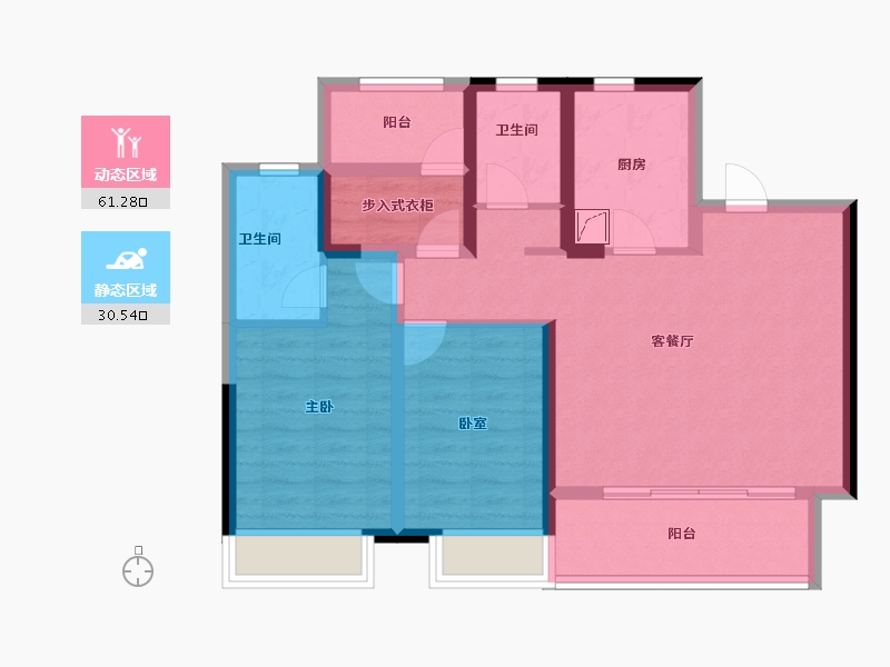 河南省-郑州市-高新·和锦莲序-80.73-户型库-动静分区