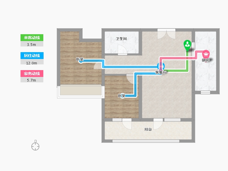 青海省-西宁市-中房·东方云舒-75.20-户型库-动静线