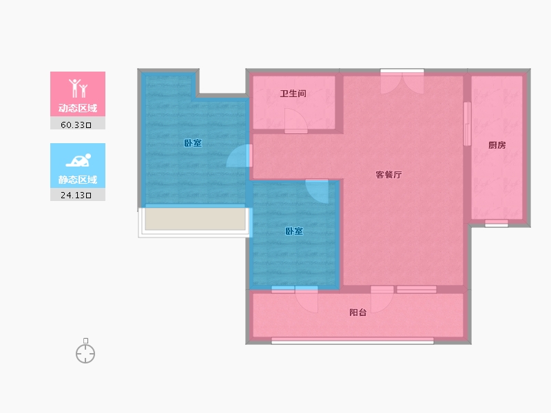 青海省-西宁市-中房·东方云舒-75.20-户型库-动静分区