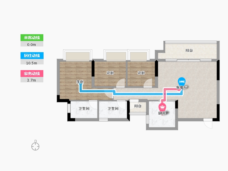 重庆-重庆市-电建清韵阶庭-74.27-户型库-动静线