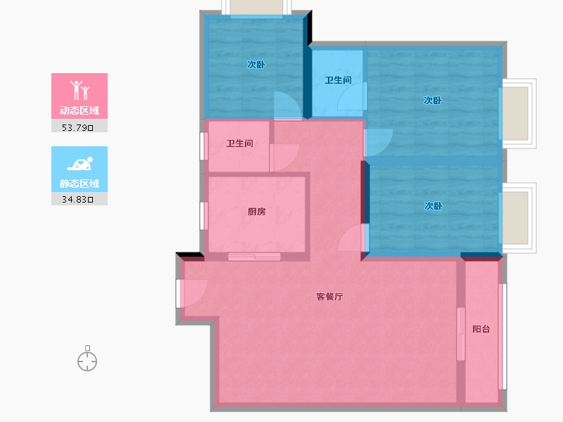 广西壮族自治区-钦州市-钦州铁路小区-90.00-户型库-动静分区