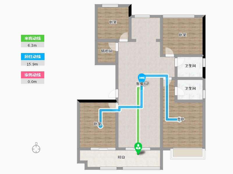 安徽省-宣城市-城投·公园里-123.31-户型库-动静线