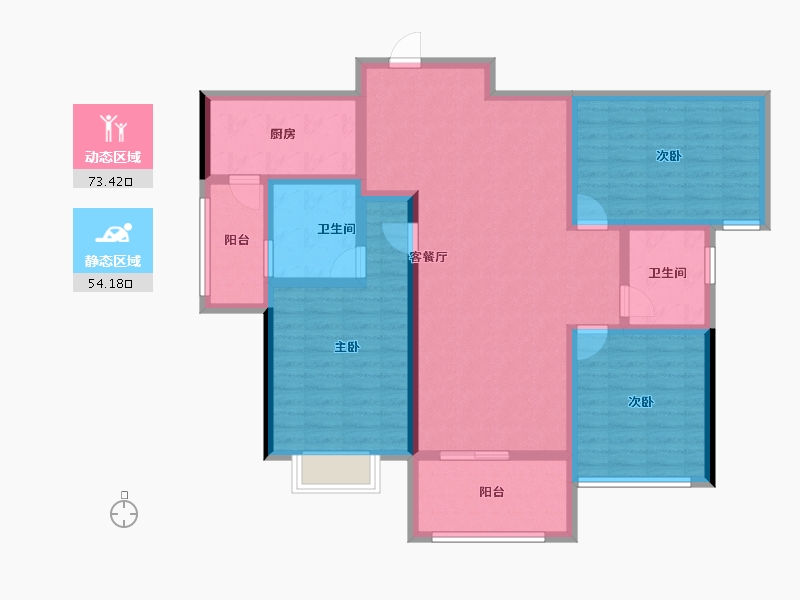 湖南省-长沙市-运达滨河广场-113.34-户型库-动静分区