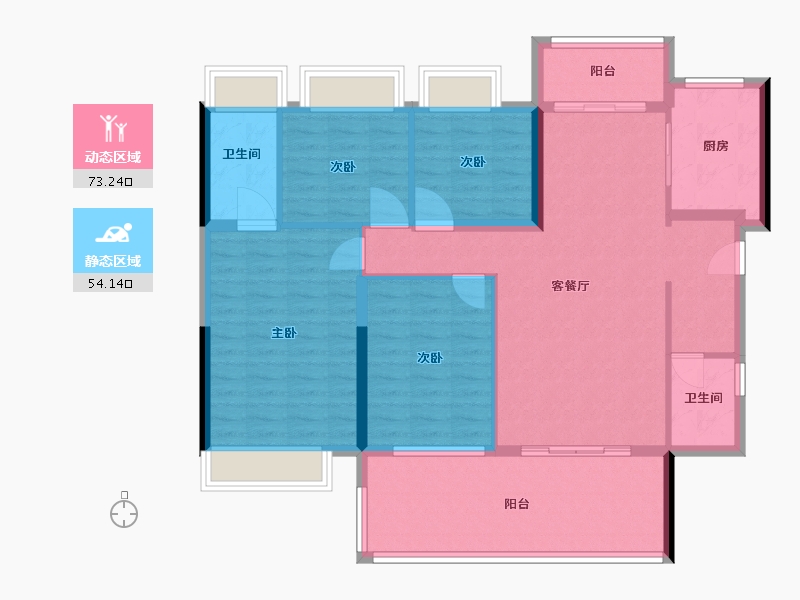 广东省-中山市-城光悦景-115.20-户型库-动静分区