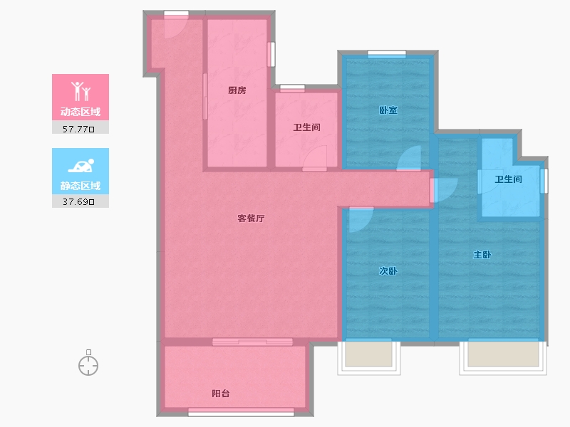 青海省-西宁市-联发悦春山-84.80-户型库-动静分区