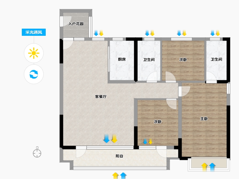 山东省-青岛市-瑞源·和苑-109.54-户型库-采光通风