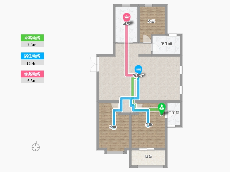 陕西省-西安市-嘉兴业源著-108.00-户型库-动静线