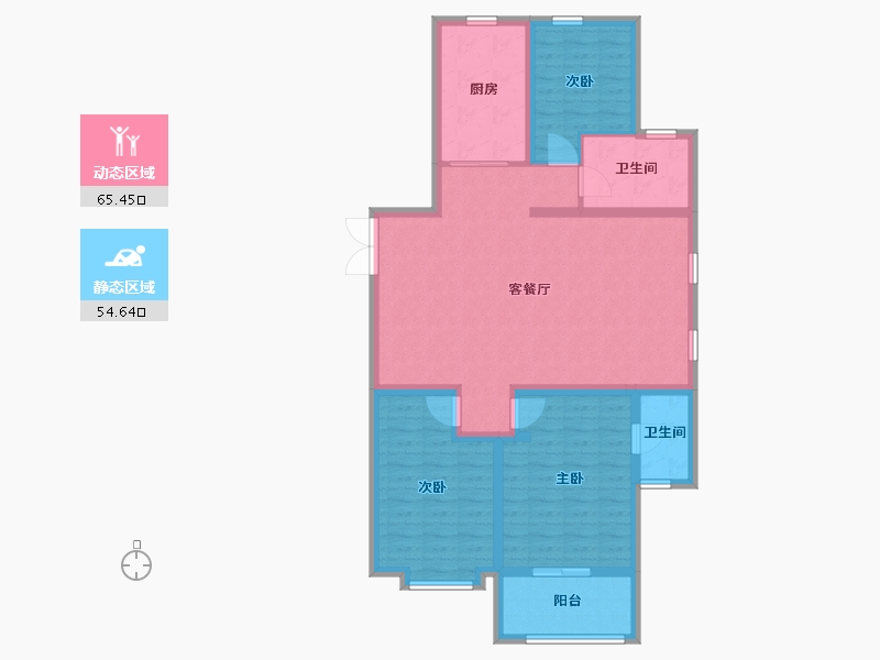 陕西省-西安市-嘉兴业源著-108.00-户型库-动静分区