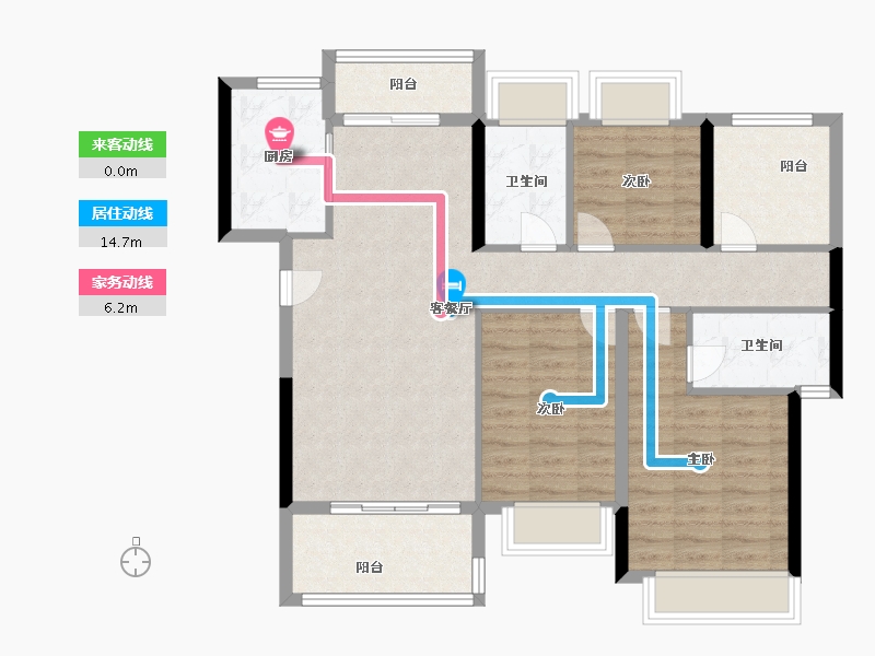 广东省-中山市-城光悦景-92.80-户型库-动静线