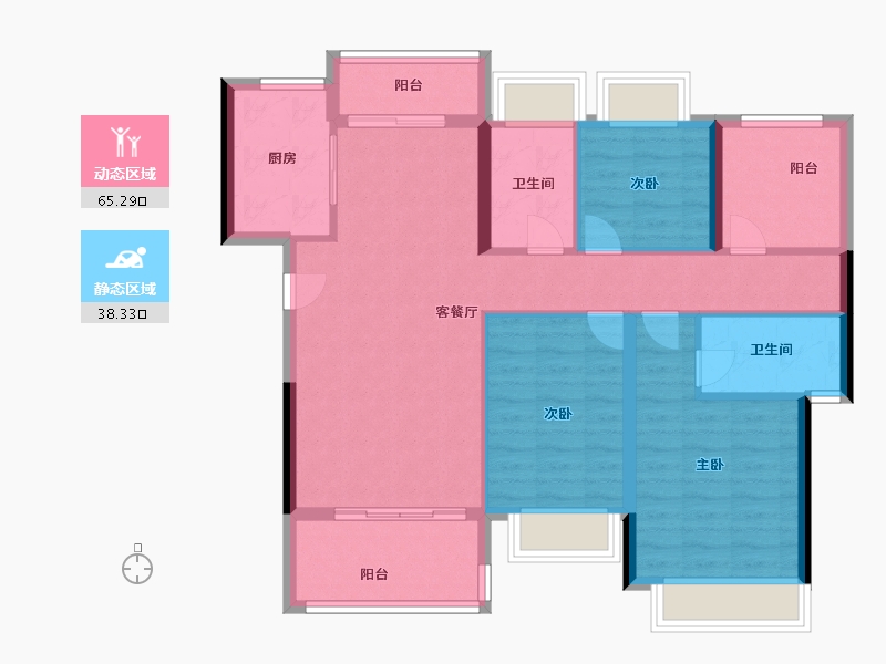 广东省-中山市-城光悦景-92.80-户型库-动静分区