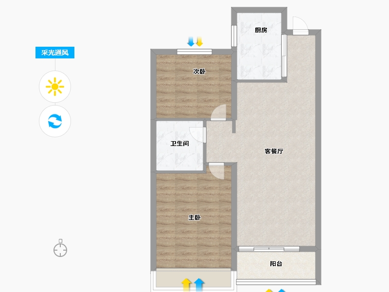 山东省-青岛市-瑞源·智港国际-71.00-户型库-采光通风